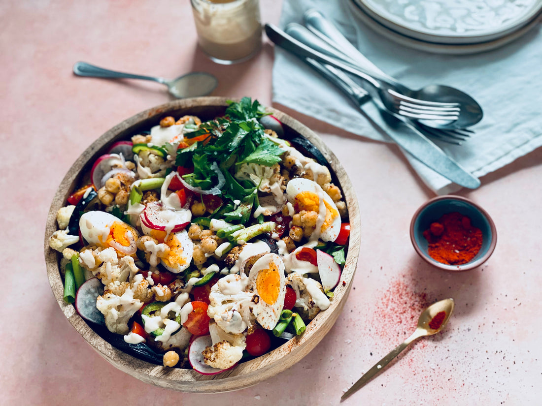 Brunch Salad with Tahini Dressing
